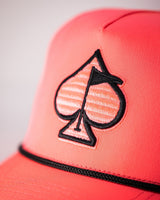 Gorra de cuerda perforada - Rosa neón