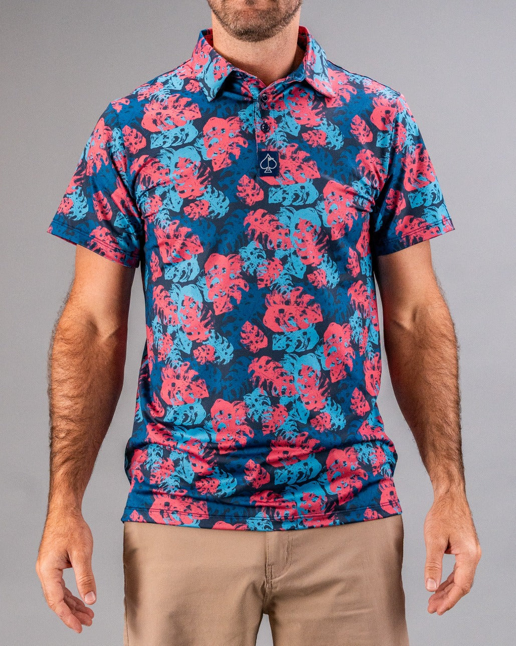 Monstera pintada de azul