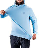 Sudadera con Capucha de Golf de Alto Rendimiento - Azul Ondulado