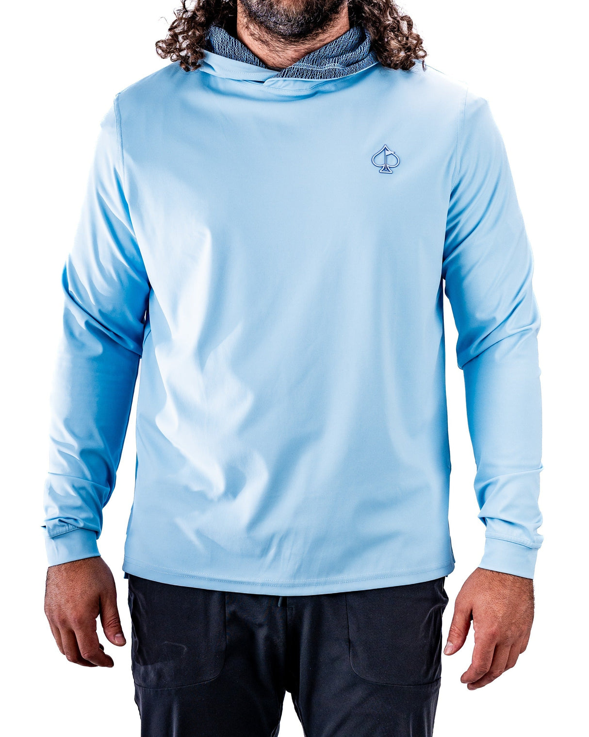 Sudadera con Capucha de Golf de Alto Rendimiento - Azul Ondulado