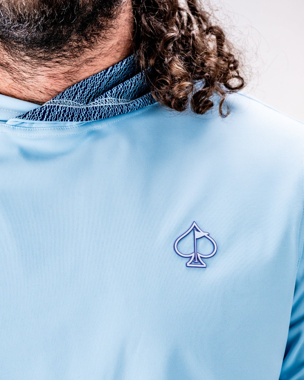 Sudadera con Capucha de Golf de Alto Rendimiento - Azul Ondulado