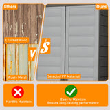 Gabinete de almacenamiento de plástico con puertas y 3 estantes ajustables, con cerradura