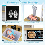 Play Doctor's Office Wood Medical Center Toy Set with Blackboard