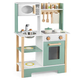 Cocina de juguete de madera, juego de cocina con pizarra, regalo de cumpleaños para niños a partir de 3 años.
