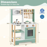 Cocina de juguete de madera, juego de cocina con pizarra, regalo de cumpleaños para niños a partir de 3 años.