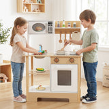 Cocina de juguete de madera, juego de cocina con pizarra, regalo de cumpleaños para niños a partir de 3 años.