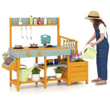 Play Kitchen for Kids Wooden Toy Kitchen Playset Pretend Mud Kitchen