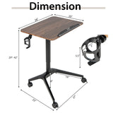 Pneumatic Standing Desk with Anti-fall Baffle and Cup Holder