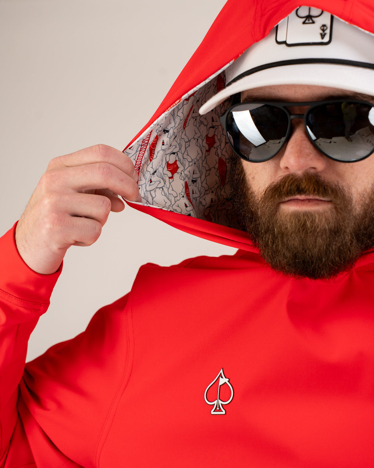 Sudadera con Capucha de Golf de Alto Rendimiento - Rojo Coca-Cola