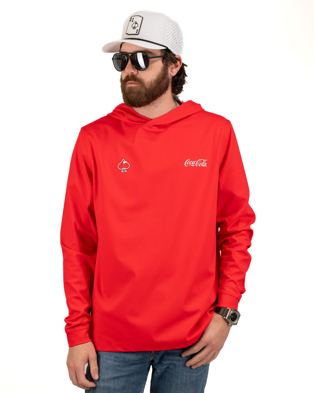 Sudadera con Capucha de Golf de Alto Rendimiento - Rojo Coca-Cola