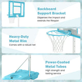 Canasta de baloncesto de piscina, portátil, con tablero inastillable - Blanca