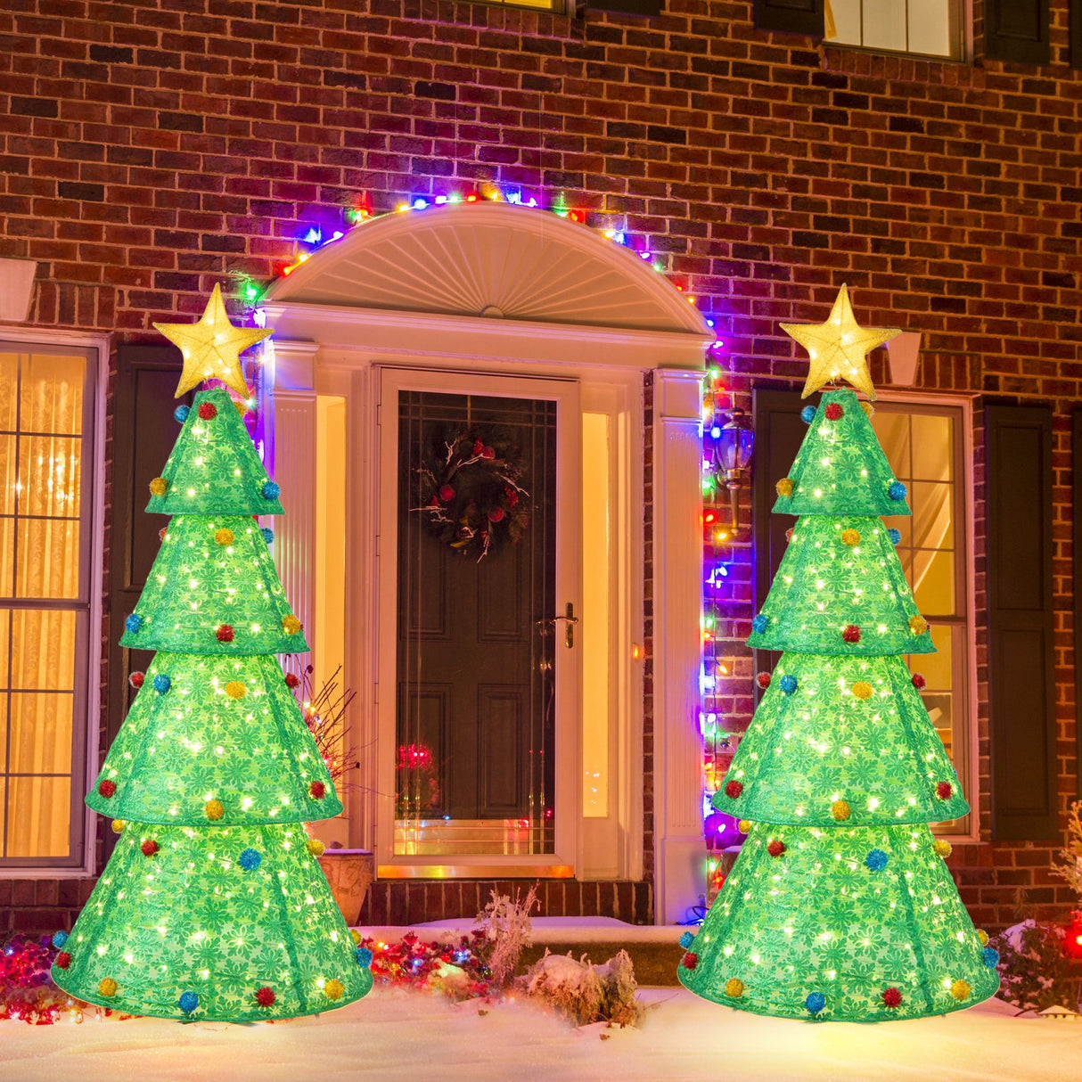 Pop-Up Christmas Tree with 200 Warm White LED Lights for Indoors & Outdoors