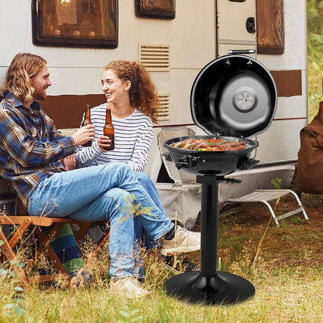 Parrilla de barbacoa eléctrica portátil de 1600W con rejilla antiadherente extraíble