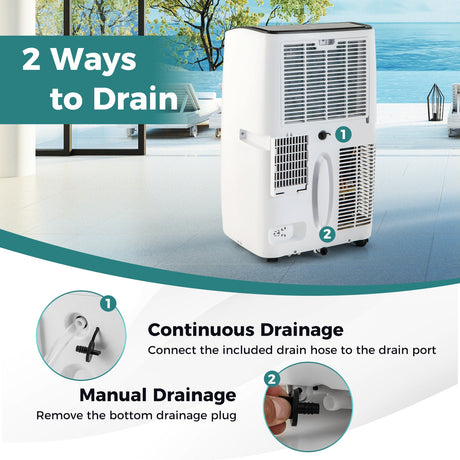 Aire acondicionado portátil de 12000 BTU con calefacción y WiFi inteligente