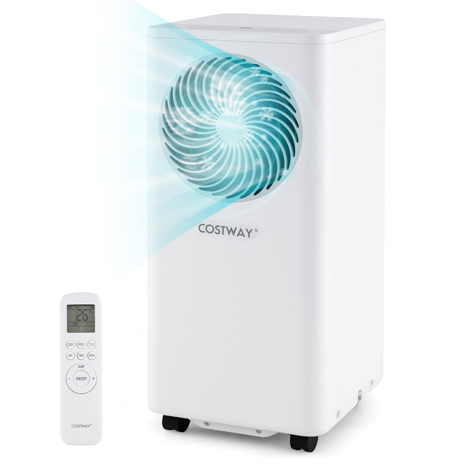 Aire acondicionado portátil de 8200/10000 BTU, unidad de aire acondicionado vertical 3 en 1 con deshumidificador