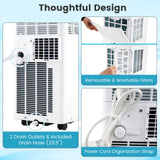 Aire acondicionado portátil de 8200/10000 BTU, unidad de aire acondicionado vertical 3 en 1 con deshumidificador
