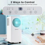 Aire acondicionado portátil de 8200/10000 BTU, unidad de aire acondicionado vertical 3 en 1 con deshumidificador