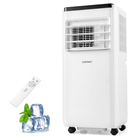 Acondicionador de aire portátil de 10000 BTU con control remoto, enfría hasta 350 pies cuadrados