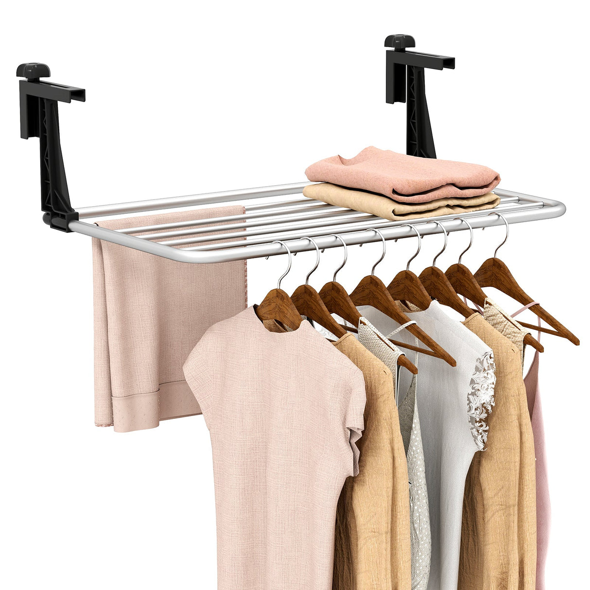 Tendedero de ropa y toallas portátil de aluminio
