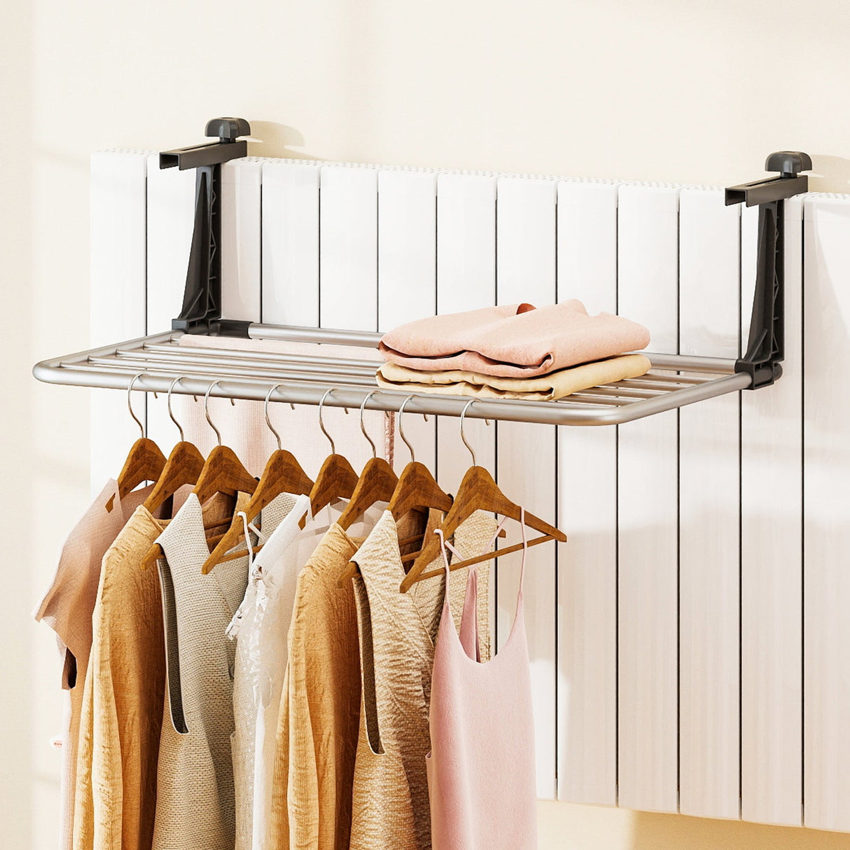 Tendedero de ropa y toallas portátil de aluminio