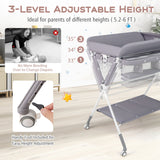 Portable Baby Changing Table with 3-Level Adjustable Height