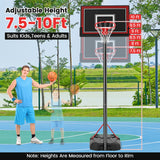 Aro de Baloncesto Portátil con Altura Ajustable de 2.3 a 3 Metros