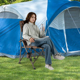 Silla de camping portátil con armazón metálico de 180 kg y patas antideslizantes