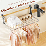 Tendedero portátil de aluminio con soportes ajustables y plegables
