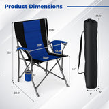 Portable Folding Oxford Cloth Camping Chair with Cup Holder and Side Pocket