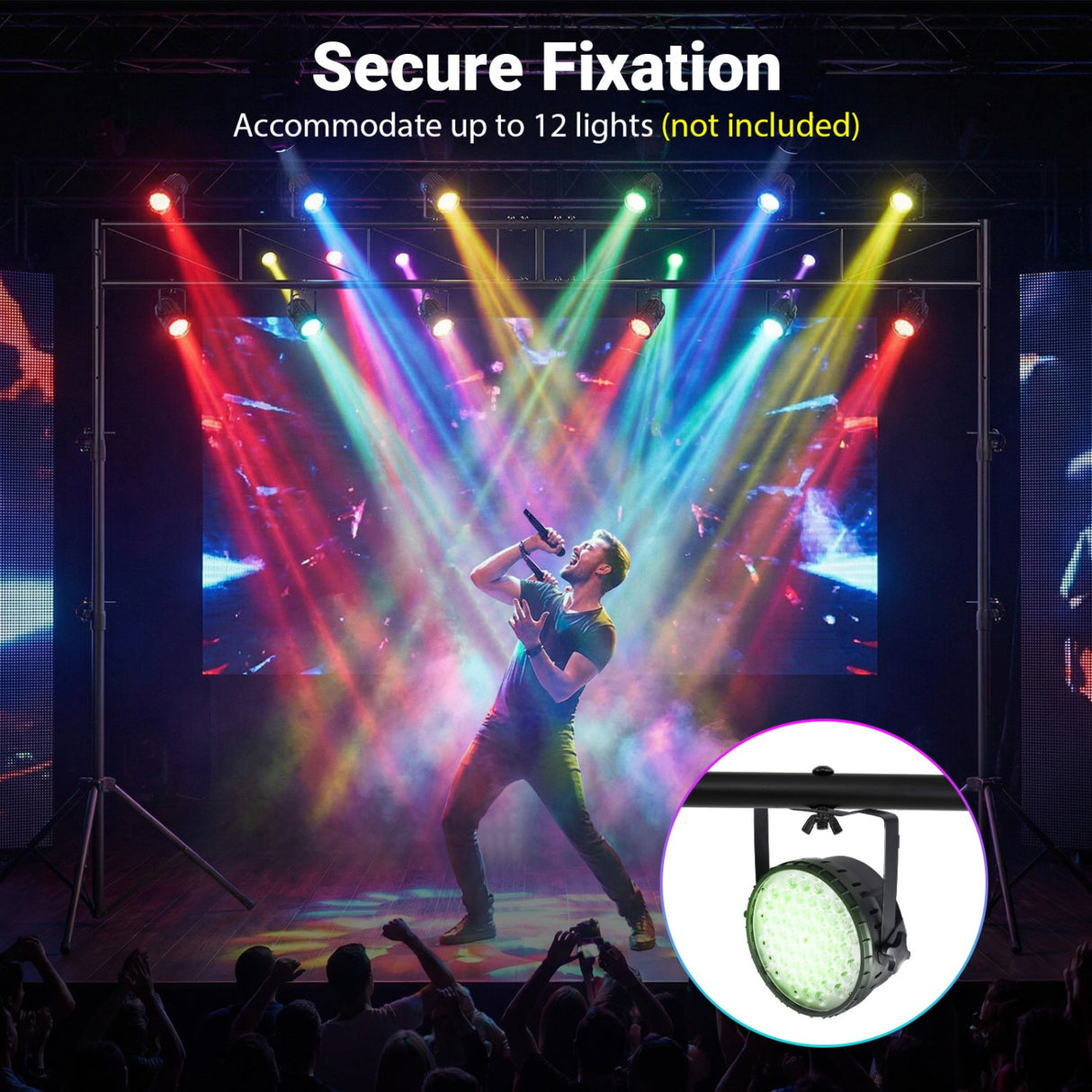 Sistema de Truss de Iluminación Portátil Soporte de Luces DJ Ajustable en Altura con 2 Trípodes Plegables