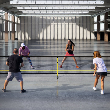 Red de Pickleball Portátil de 22 pies con 6 Ruedas Bloqueables y Bolsa de Transporte