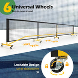22 FT Portable Pickleball Net with 6 Lockable Wheels and Carry Bag