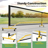 22 FT Portable Pickleball Net with 6 Lockable Wheels and Carry Bag