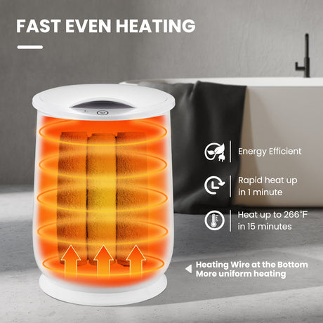 Calentador de toallas de baño de 20 litros con apagado automático - Blanco