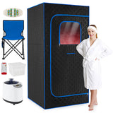 Caja de Sauna de Vapor Portátil con Vaporizador de Calentamiento Rápido de 3L/1200W y 15 Niveles de Temperatura
