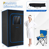 Caja de Sauna de Vapor Portátil con Vaporizador de Calentamiento Rápido de 3L/1200W y 15 Niveles de Temperatura