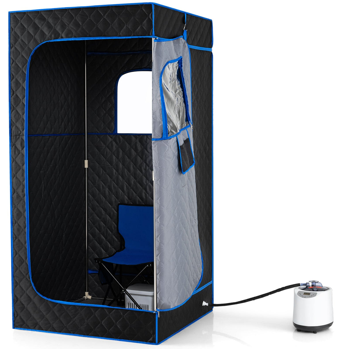 Caja de Sauna de Vapor Portátil con Vaporizador de Calentamiento Rápido de 3L/1200W y 15 Niveles de Temperatura