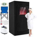 Caja de Sauna de Vapor Portátil con Vaporizador de Calentamiento Rápido de 3L/1200W y 15 Niveles de Temperatura