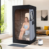 Caja de Sauna de Vapor Portátil con Vaporizador de Calentamiento Rápido de 3L/1200W y 15 Niveles de Temperatura