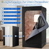 Caja de Sauna de Vapor Portátil con Vaporizador de Calentamiento Rápido de 3L/1200W y 15 Niveles de Temperatura