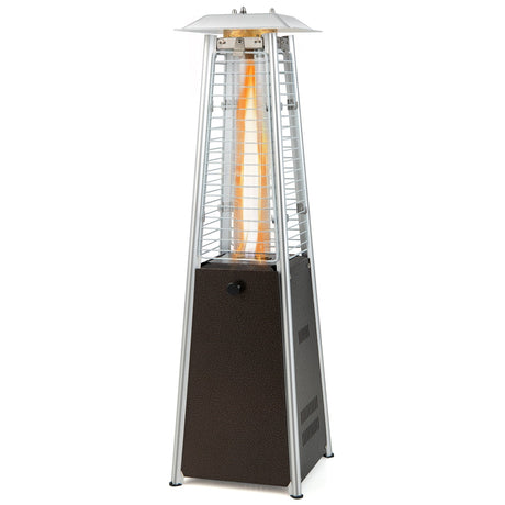 Calentador de patio portátil de mesa de acero de 10000 BTU con tubo de vidrio
