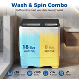 Portable Washing Machine with 18 LBS Washer and 8 LBS Spinner Combo