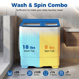 Portable Washing Machine with 18 LBS Washer and 8 LBS Spinner Combo