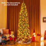 Árbol de Navidad artificial azul preiluminado delgado con 9 modos de iluminación