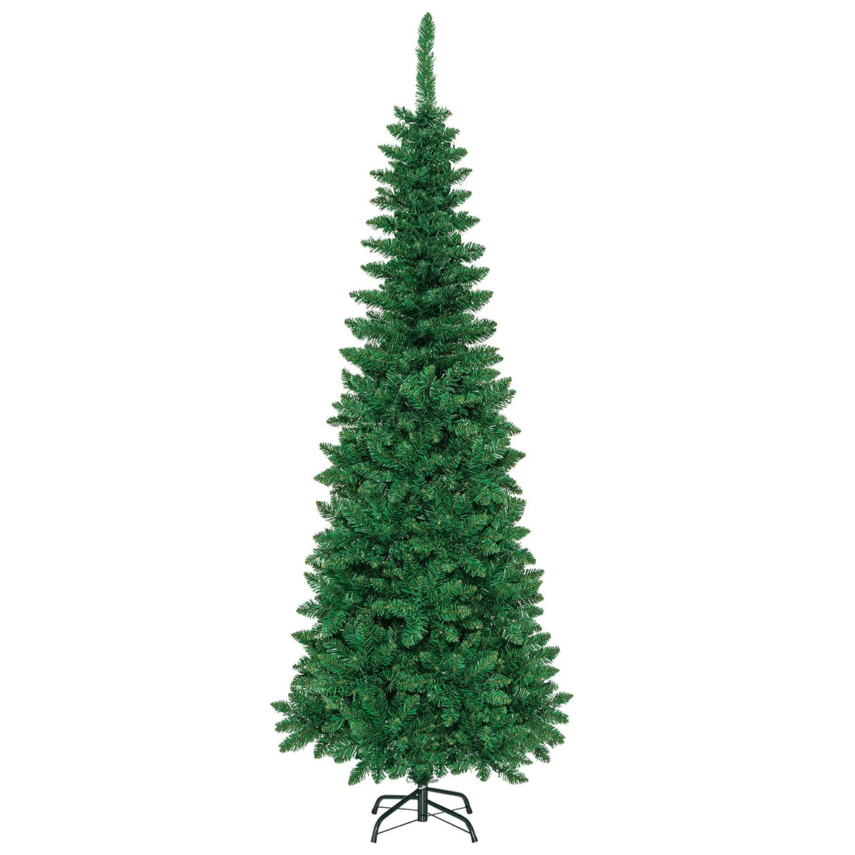 Árbol de Navidad artificial de abeto de 1,37 m preiluminado con bisagras, con forma de lápiz y luces LED