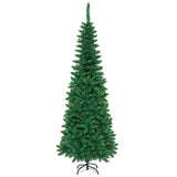 Árbol de Navidad artificial de abeto de 1,37 m preiluminado con bisagras, con forma de lápiz y luces LED