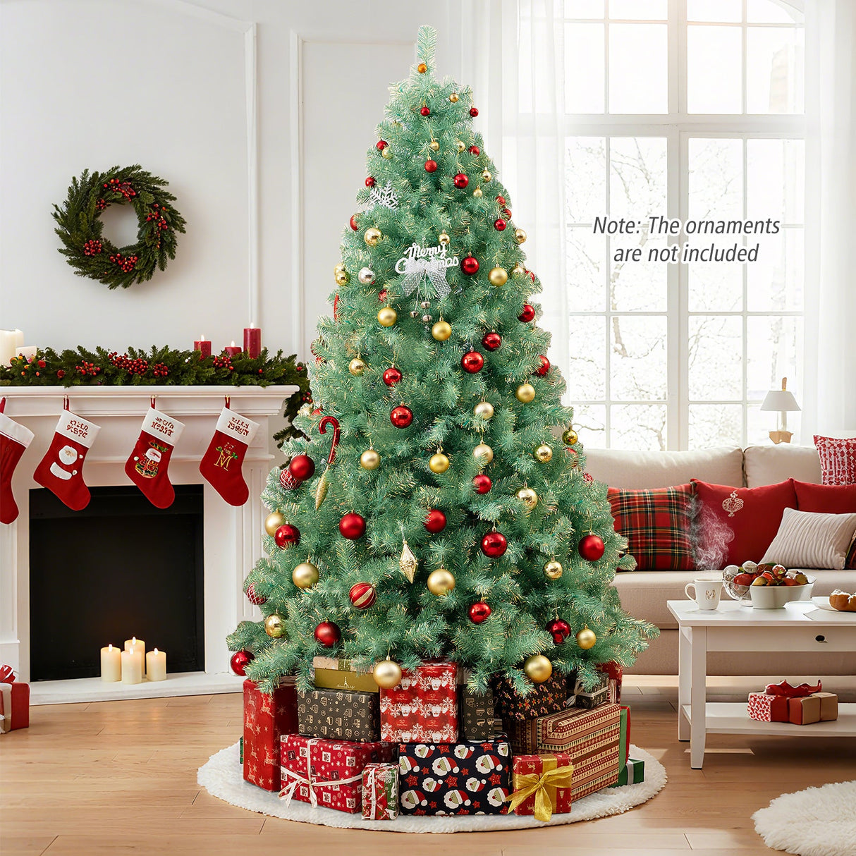 Árbol de Navidad Artificial de Tinsel con Luces Incorporadas para el Hogar, Oficina, Fiesta, Decoración de Temporada Festiva