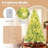 Árbol de Navidad Artificial de Tinsel con Luces Incorporadas para el Hogar, Oficina, Fiesta, Decoración de Temporada Festiva