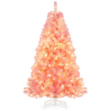 Árbol de Navidad Artificial de Tinsel Preiluminado con Abundantes Ramas Decoración Navideña