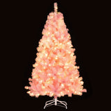 Árbol de Navidad Artificial de Tinsel Preiluminado con Abundantes Ramas Decoración Navideña